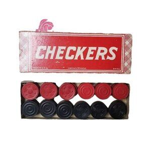 VINTAGE CHECKERS 24 PIECES